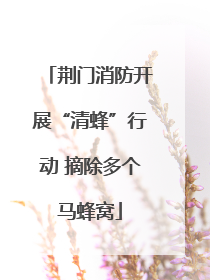 荆门消防开展“清蜂”行动 摘除多个马蜂窝