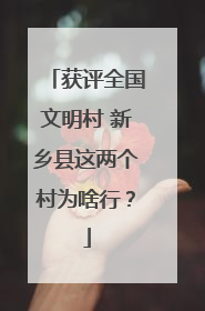 获评全国文明村 新乡县这两个村为啥行？