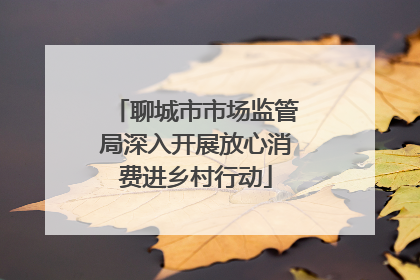 聊城市市场监管局深入开展放心消费进乡村行动