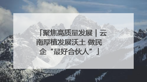 聚焦高质量发展｜云南厚植发展沃土 做民企“最好合伙人”