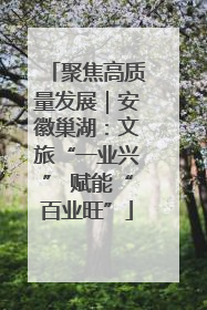 聚焦高质量发展｜安徽巢湖：文旅“一业兴” 赋能“百业旺”