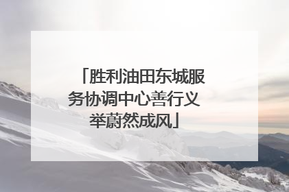 胜利油田东城服务协调中心善行义举蔚然成风
