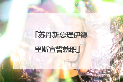 苏丹新总理伊德里斯宣誓就职