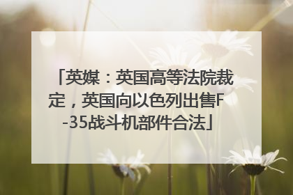 英媒：英国高等法院裁定，英国向以色列出售F-35战斗机部件合法