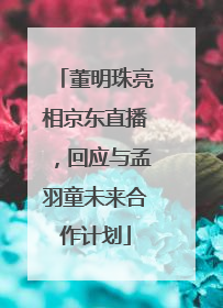 董明珠亮相京东直播，回应与孟羽童未来合作计划