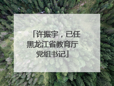 许振宇，已任黑龙江省教育厅党组书记