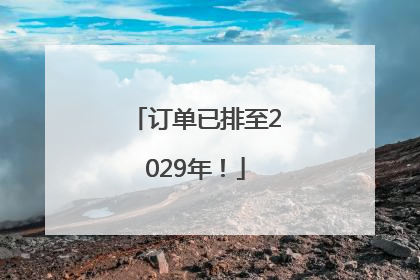 订单已排至2029年！