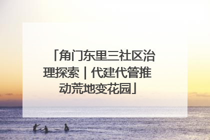 角门东里三社区治理探索｜代建代管推动荒地变花园