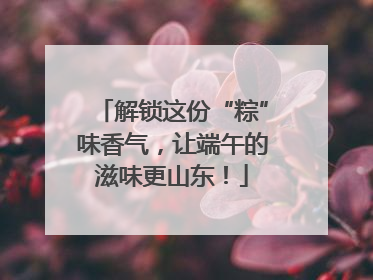 解锁这份“粽”味香气，让端午的滋味更山东！