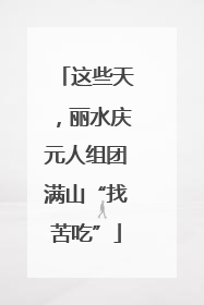 这些天，丽水庆元人组团满山“找苦吃”