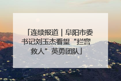 连续报道｜阜阳市委书记刘玉杰看望“拦窨救人”英勇团队