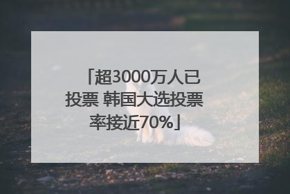 超3000万人已投票 韩国大选投票率接近70%