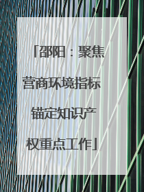 邵阳：聚焦营商环境指标 锚定知识产权重点工作