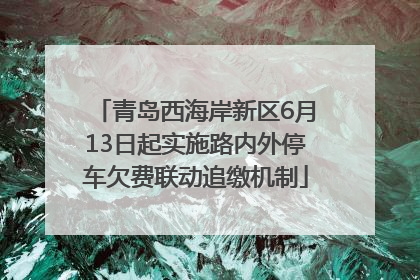 青岛西海岸新区6月13日起实施路内外停车欠费联动追缴机制