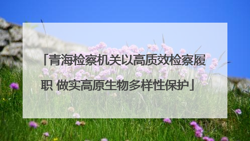 青海检察机关以高质效检察履职 做实高原生物多样性保护