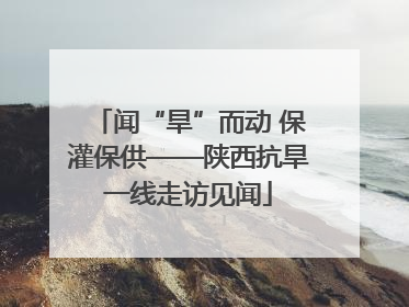 闻“旱”而动 保灌保供——陕西抗旱一线走访见闻