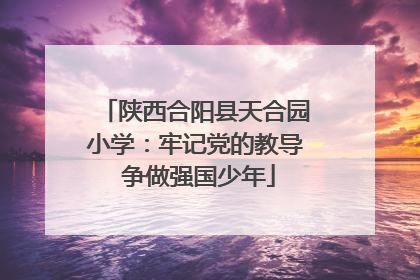 陕西合阳县天合园小学：牢记党的教导 争做强国少年