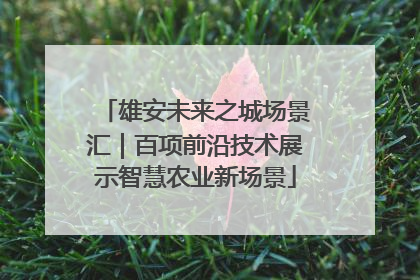 雄安未来之城场景汇｜百项前沿技术展示智慧农业新场景