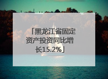 黑龙江省固定资产投资同比增长15.2%