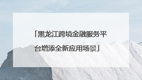 黑龙江跨境金融服务平台增添全新应用场景
