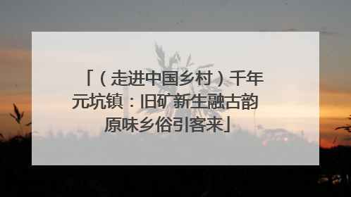 （走进中国乡村）千年元坑镇：旧矿新生融古韵 原味乡俗引客来