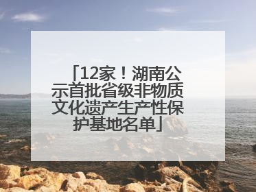 12家！湖南公示首批省级非物质文化遗产生产性保护基地名单