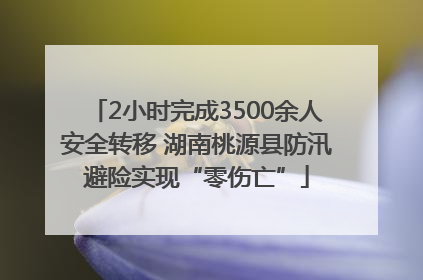 2小时完成3500余人安全转移 湖南桃源县防汛避险实现“零伤亡”