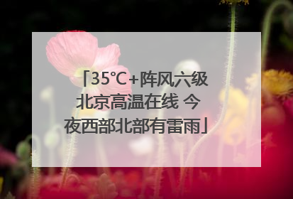 35℃+阵风六级 北京高温在线 今夜西部北部有雷雨