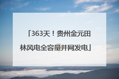 363天！贵州金元田林风电全容量并网发电