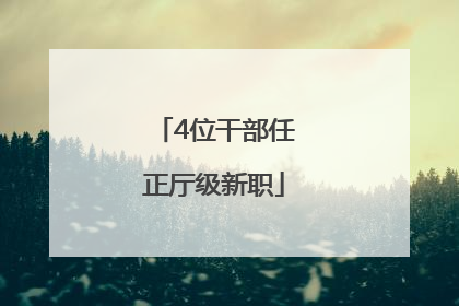 4位干部任正厅级新职