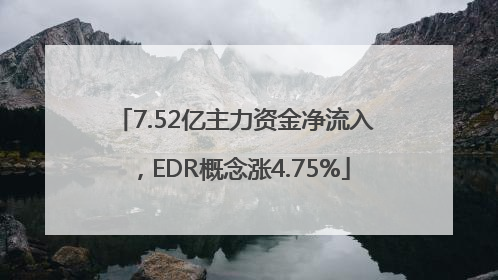 7.52亿主力资金净流入，EDR概念涨4.75%