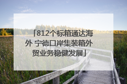 812个标箱通达海外 宁德口岸集装箱外贸业务稳健发展