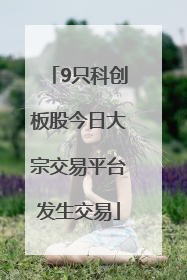 9只科创板股今日大宗交易平台发生交易