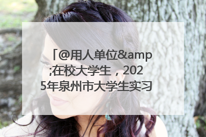 @用人单位&在校大学生，2025年泉州市大学生实习“扬帆计划”来啦！